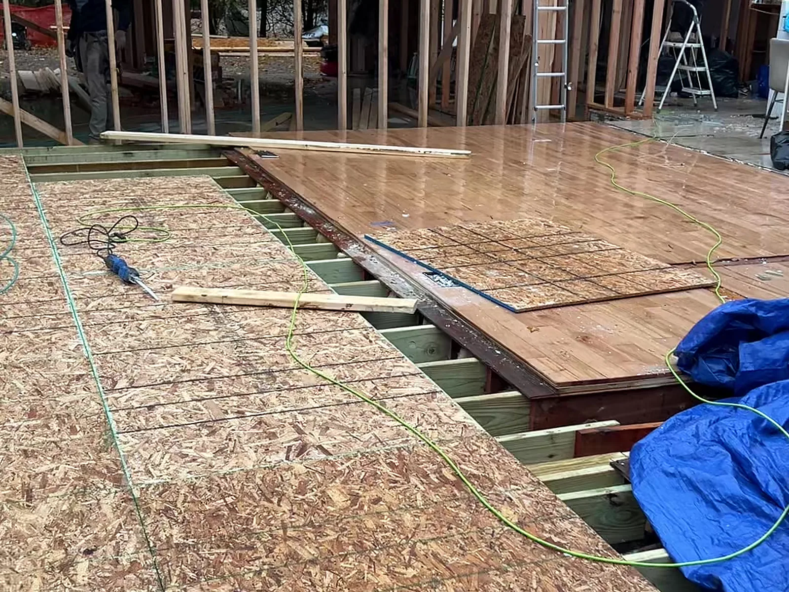 First floor walls up on a custom home, Novi MI