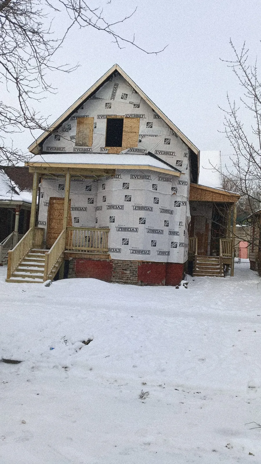 New ranch home fully framed and sheathed by Mavericks Construction, Mid-Michigan